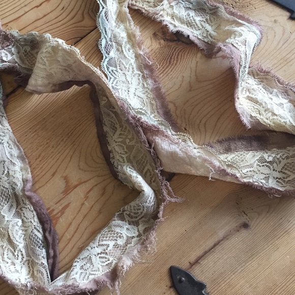 upcycled Accessories Upcycled Dual Toned Ragged Lace Bandana Poshmark